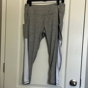 Gray Leggings with White Accents